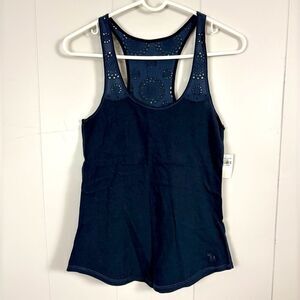 NWT Abercrombie Kids Dark Navy Blue Lace Y2K Tank Top Size XL Preppy Cute